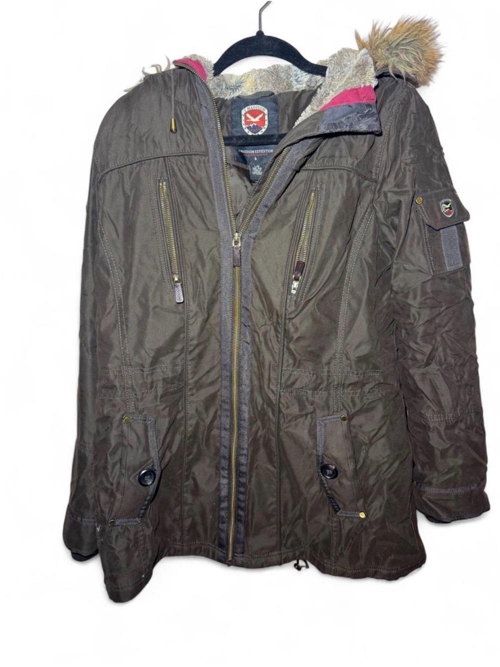 1 Madison Expedition Women’s Winter Parka Jacket with Faux Fur Hood
